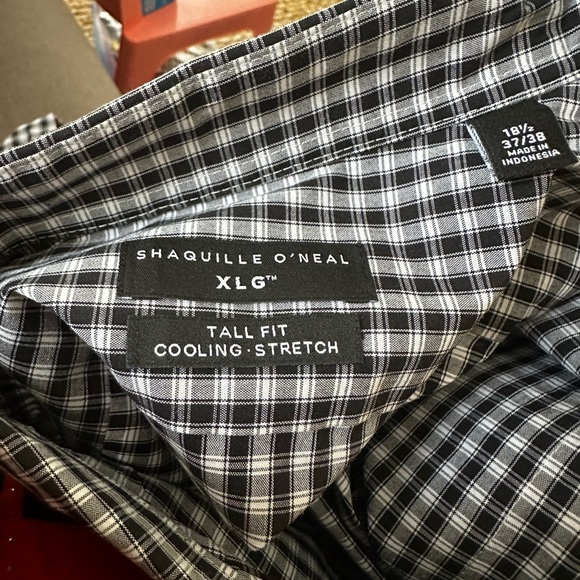 Men’s Black and White Checkered Dress Shirt by Shaquille O’Neal XLG - Picture 3 of 3